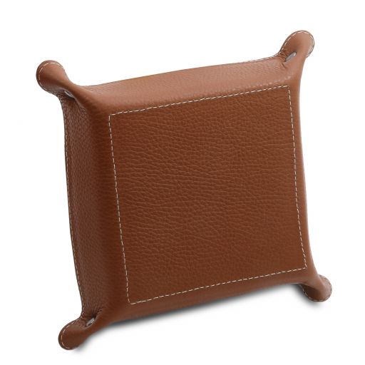 Leather valet tray