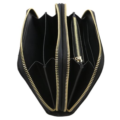 Ada - Double zip around soft leather wallet