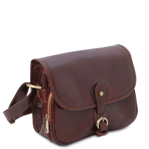 Yellow leather Shoulder Bags Alessia - by Tuscany Leather