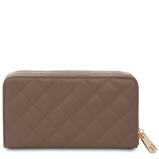 Ada - Double zip around soft leather wallet