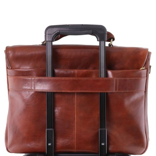 Alessandria - Leather multi compartment TL SMART laptop briefcase