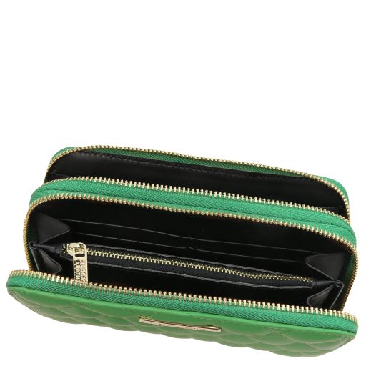 Ada - Double zip around soft leather wallet