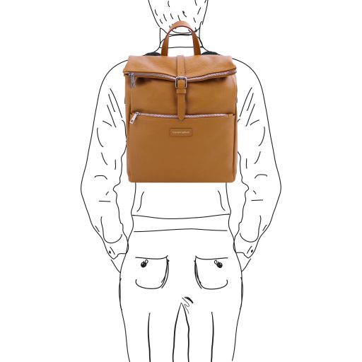 Light Blue leather Backpacks Denver - by Tuscany Leather