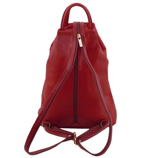 Red leather Backpacks Shanghai - by Tuscany Leather