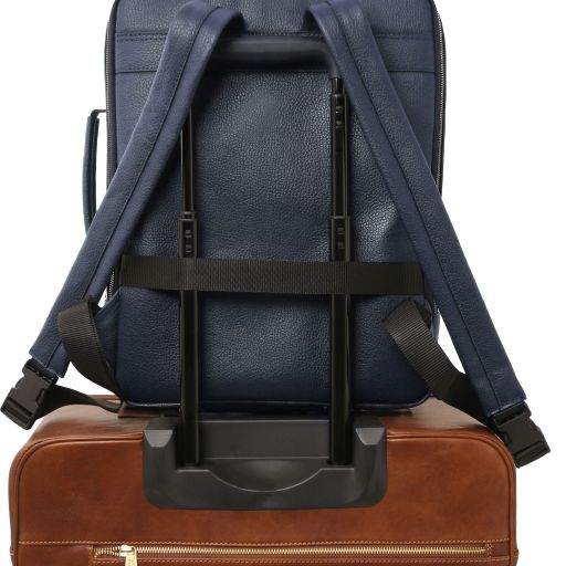 Dark Blue leather Backpacks Brooklyn - by Tuscany Leather