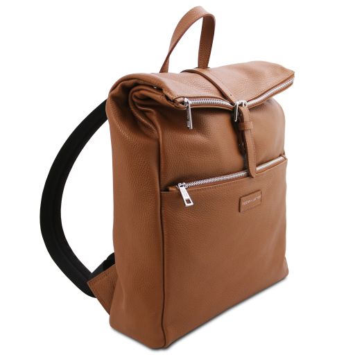Light Blue leather Backpacks Denver - by Tuscany Leather