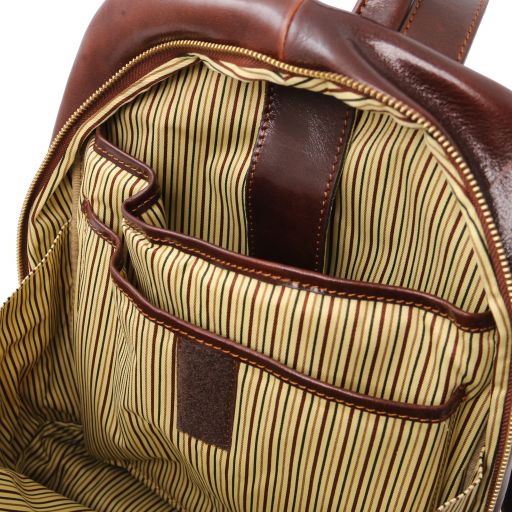 Dark Brown leather Backpacks Perth - by Tuscany Leather