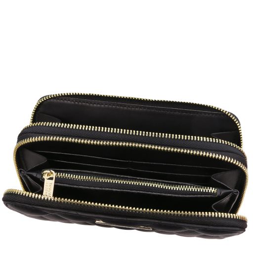 Ada - Double zip around soft leather wallet