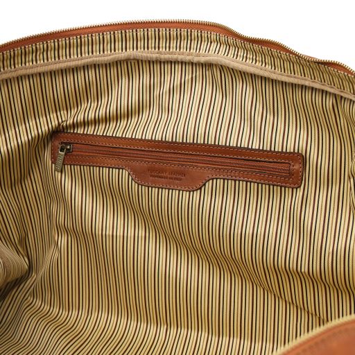 Dark Brown leather Duffel Bags Lisbona - by Tuscany Leather