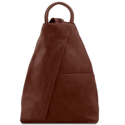 Brown leather Backpacks Shanghai - by Tuscany Leather