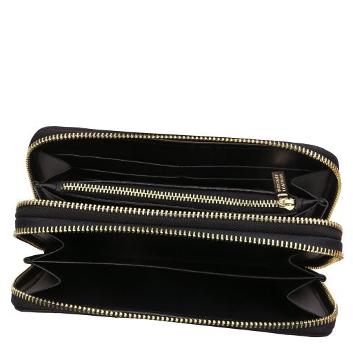 Ada - Double zip around soft leather wallet