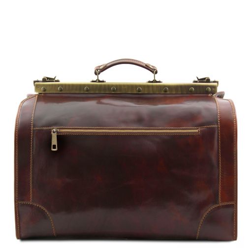 Dark Brown leather Duffel Bags Madrid - by Tuscany Leather