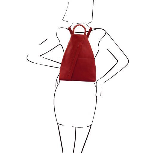 Red leather Backpacks Shanghai - by Tuscany Leather