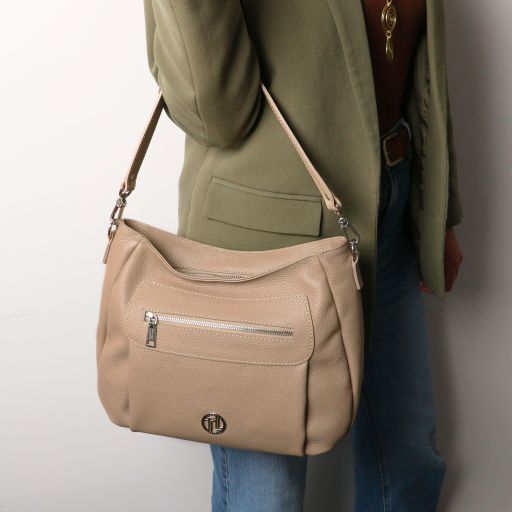 Taupe leather Handbags Brenda - by Tuscany Leather