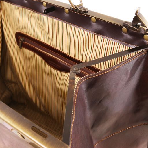 Dark Brown leather Duffel Bags Madrid - by Tuscany Leather