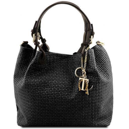 TL KeyLuck - Woven printed leather shopping bag