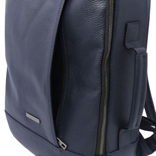 Dark Blue leather Backpacks Brooklyn - by Tuscany Leather