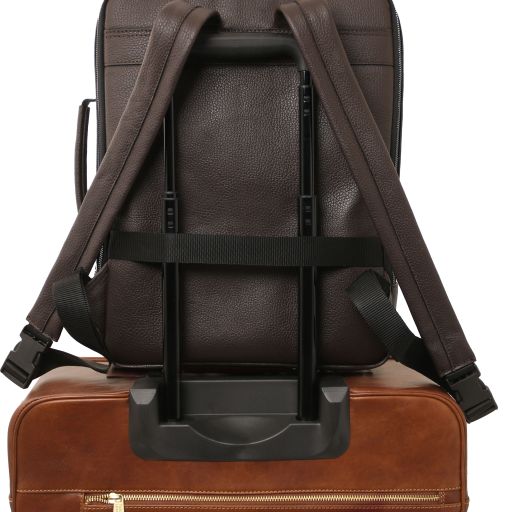 Dark Blue leather Backpacks Brooklyn - by Tuscany Leather