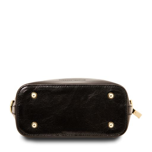 Dark Blue leather Handbags Amelia - by Tuscany Leather