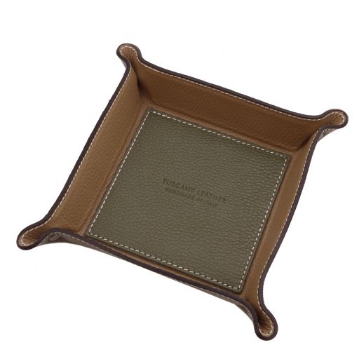 Leather valet tray