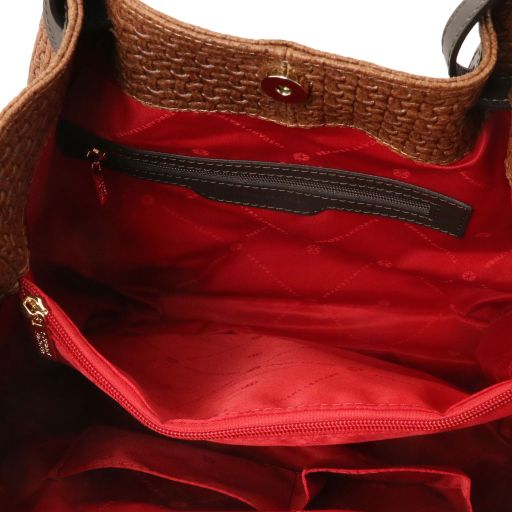TL KeyLuck - Woven printed leather shopping bag