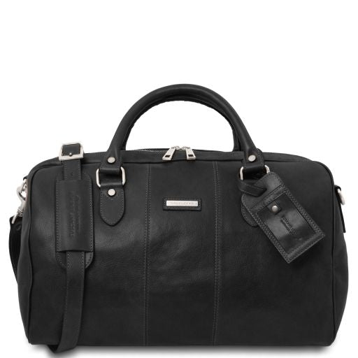 Black leather Duffel Bags Lisbona - by Tuscany Leather