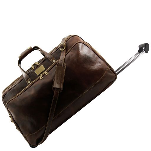 Dark Brown leather Suitcases Bora Bora by Tuscany Leather