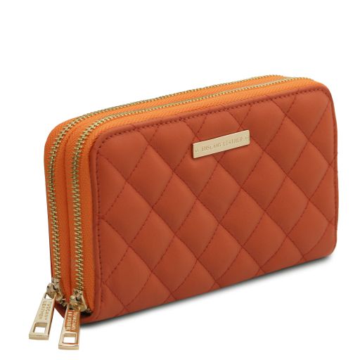 Ada - Double zip around soft leather wallet