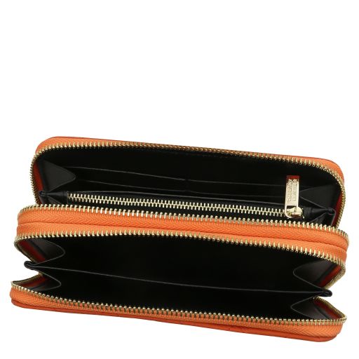 Ada - Double zip around soft leather wallet