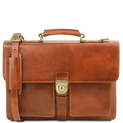 Honey leather Briefcases Assisi - by Tuscany Leather