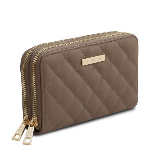 Ada - Double zip around soft leather wallet