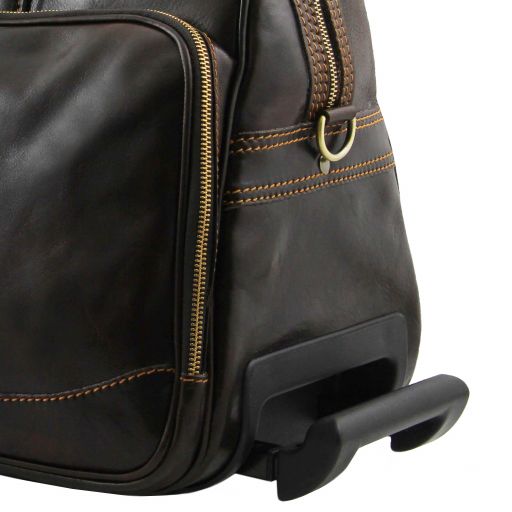 Dark Brown leather Suitcases Bora Bora by Tuscany Leather