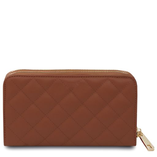 Ada - Double zip around soft leather wallet