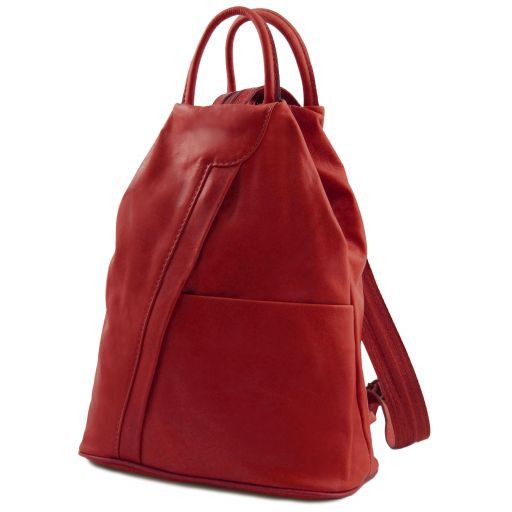 Red leather Backpacks Shanghai - by Tuscany Leather