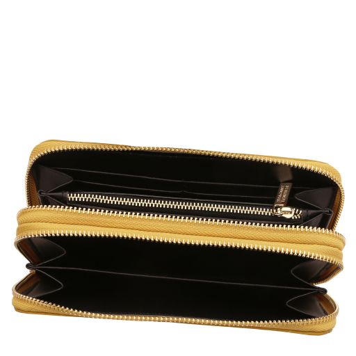 Ada - Double zip around soft leather wallet