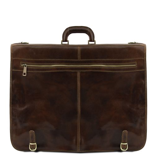 Dark Brown leather Garment Bags Papeete - by Tuscany Leather