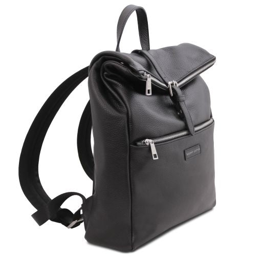 Light Blue leather Backpacks Denver - by Tuscany Leather