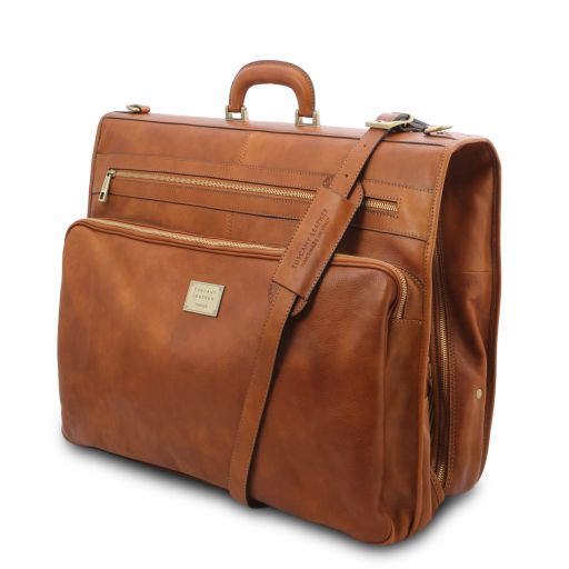 Dark Brown leather Garment Bags Papeete - by Tuscany Leather