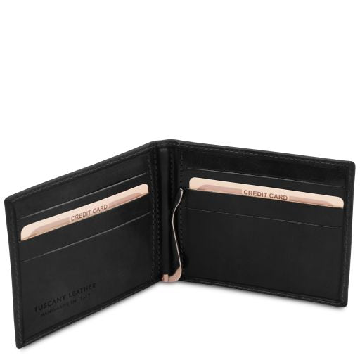 Exclusive leather card holder with money clip