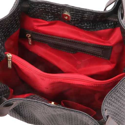 TL KeyLuck - Woven printed leather shopping bag