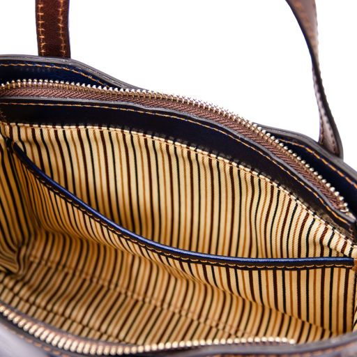 Dark Blue leather Handbags Amelia - by Tuscany Leather