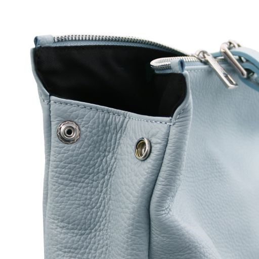 Light Blue leather Backpacks Denver - by Tuscany Leather