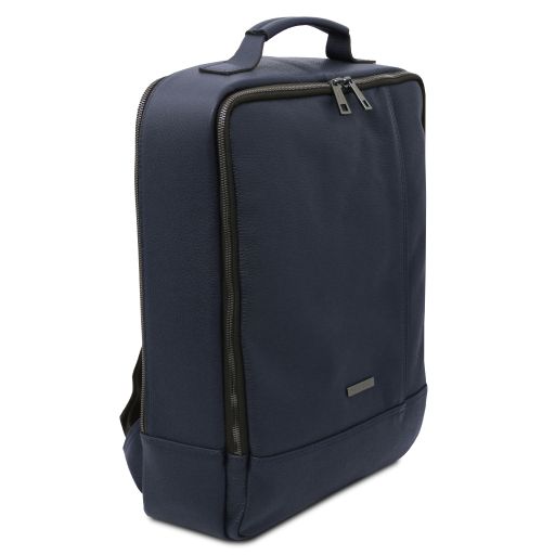 Dark Blue leather Backpacks Brooklyn - by Tuscany Leather