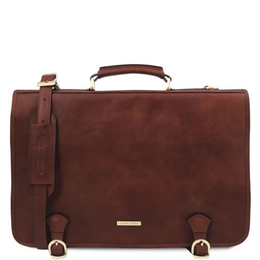 Brown leather Briefcases Ancona - by Tuscany Leather