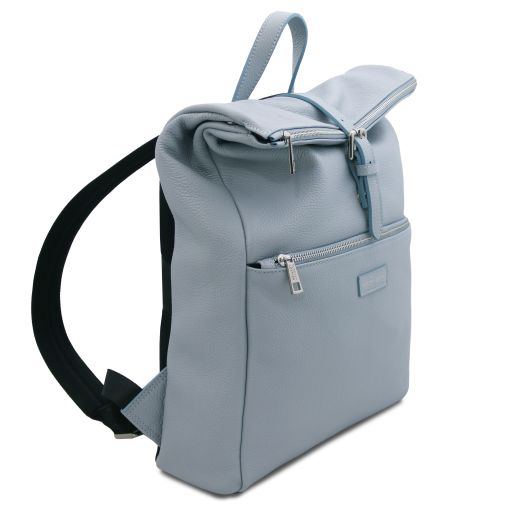 Light Blue leather Backpacks Denver - by Tuscany Leather