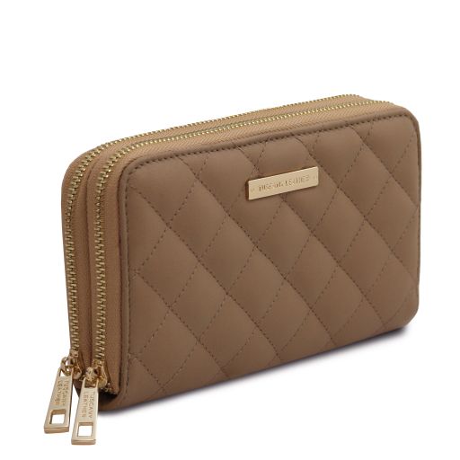 Ada - Double zip around soft leather wallet