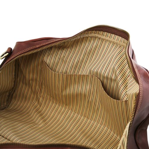 Black leather Duffel Bags Lisbona - by Tuscany Leather