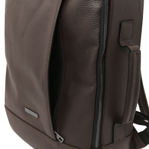 Dark Blue leather Backpacks Brooklyn - by Tuscany Leather