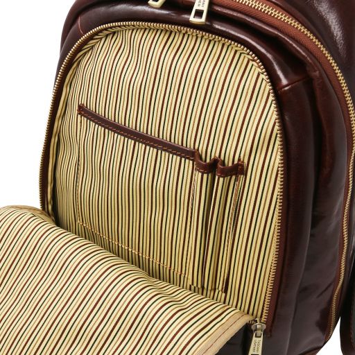 Dark Brown leather Backpacks Perth - by Tuscany Leather