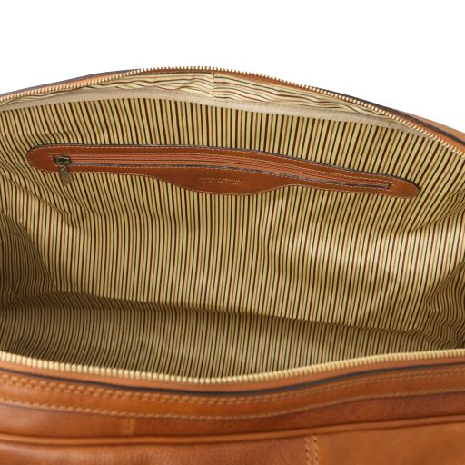 Dark Brown leather Duffel Bags Francoforte - by Tuscany Leather